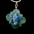 thumbnail image 3 of Ribbit Lapis Frog On Aventurine Lily Pad Sterling Silver Pendant | 1 1/4" Long |, 3 of 11