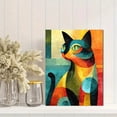 thumbnail image 2 of Maximalist Retro Cat Canvas Wall Art, Colorful Affirmation Print, Trendy Home Wall Decor, 2 of 8