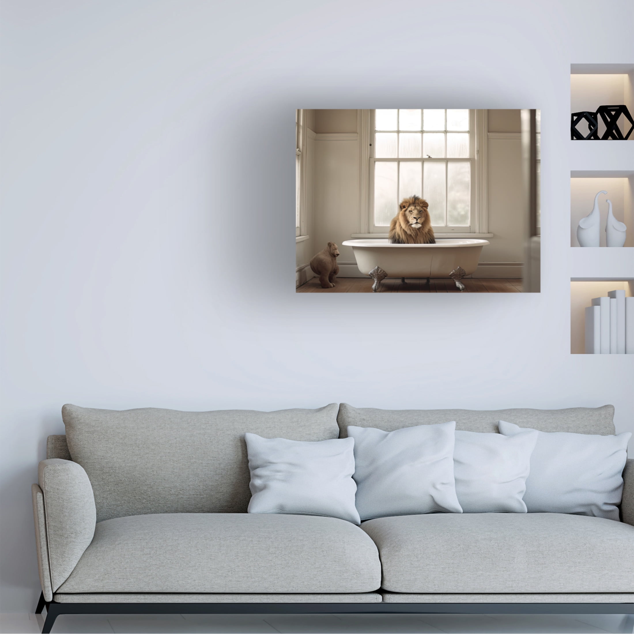 Canvas Wall Art - Sasha 'Bathtime 19' Wall Art for Living Room, Bedroom, or Office Décor by Trademark Fine Art - 32 x 24 Inches