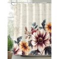 thumbnail image 2 of American Vintage Flowers Shower Curtain, Country Style Retro Texture Waterproof Shower Curtain Set with 12 Hooks Lightweight Washable Fabric Shower Curtains for Bathroom 60x72 Inches, 2 of 6