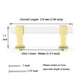 thumbnail image 3 of knobelite 10 Pack Cabinet Pulls with Square Acrylic Tube, 3-3/4 Inch Hole Center Kitchen Cabinet Handles, Gold Zinc Alloy Cabinet Pulls, Drawer Pulls for Bedroom and Bathroom Cabinets, 3 of 5
