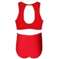 thumbnail image 5 of Yanlir Girls Solid Color Two Piece Bikini Swimwear Set Comfortable Quick Dry Swim Suit for Kids Beach Pool Play Youth Active Wear Modest Rash Guard UV Protection Outfit(Red#2,2-3 Years), 5 of 5