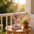 thumbnail image 1 of Vintage Style Mini Desk Fan Rechargeable With Digital Battery Display Adjustable 100 Degrees Wind Speeds Individual Fan For Home Office Bedroom 1200mAh Battery, 1 of 6