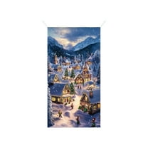 SLYNSHome Christmas Door Cover Ornament,Merry Christmas Animals Hanging Banner Background for Home Front Door Holiday Christmas Decoration