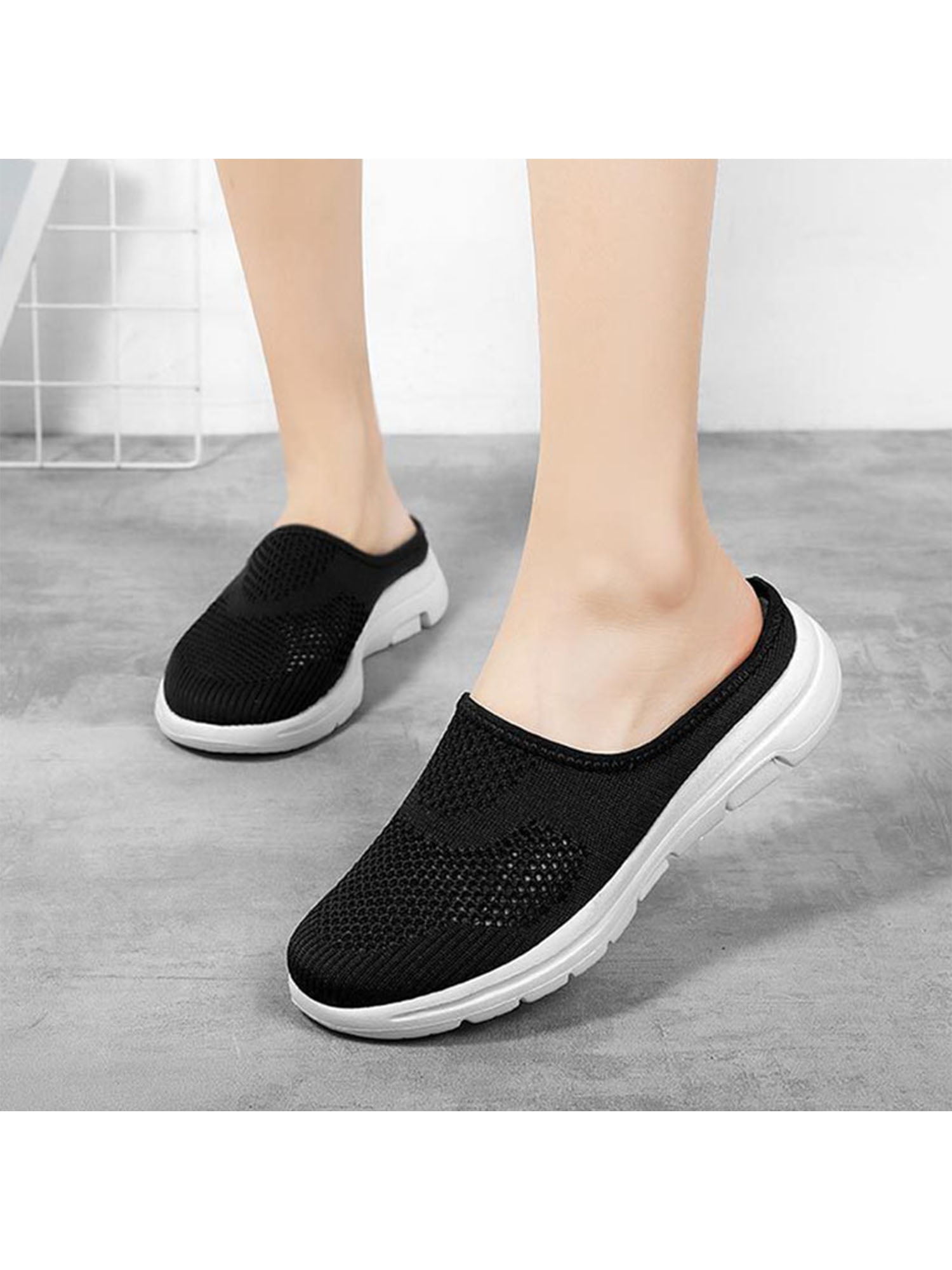 Daeful Women Mules Shoes Fashion Sneakers Comfortable Slip-On Backless ...