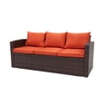 thumbnail image 4 of Incadozo 5PC All-Weather Wicker Patio Seating Set, Dark Brown/Orange, 4 of 13