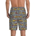 thumbnail image 3 of Kdxio Modern Excavator Print Mens Sleep Shorts Bottoms Soft Comfy Pajama Wear Pants with Drawstring Pockets, 3 of 7