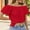 Red, variant on Women's Off Shoulder Ruffle Trim Knot Front Blouse Tiered Layer Butterfly Short Sleeve Chiffon Tops Summer