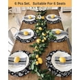 thumbnail image 4 of 13 Inch Round Placemats Set of 4, Black Paisley Non Slip Heat Insulation PP Table Mats, Ethnic Vintage Floral Botanical Abstract Washable Place Mats for Kitchen Dining Party Table Decor, 4 of 7