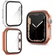 thumbnail image 1 of 2 Pack Hard PC Case with Tempered Glass Screen Protector Compatible with Apple Watch Series 7 41mm, Clear+Rose Gold, 1 of 5