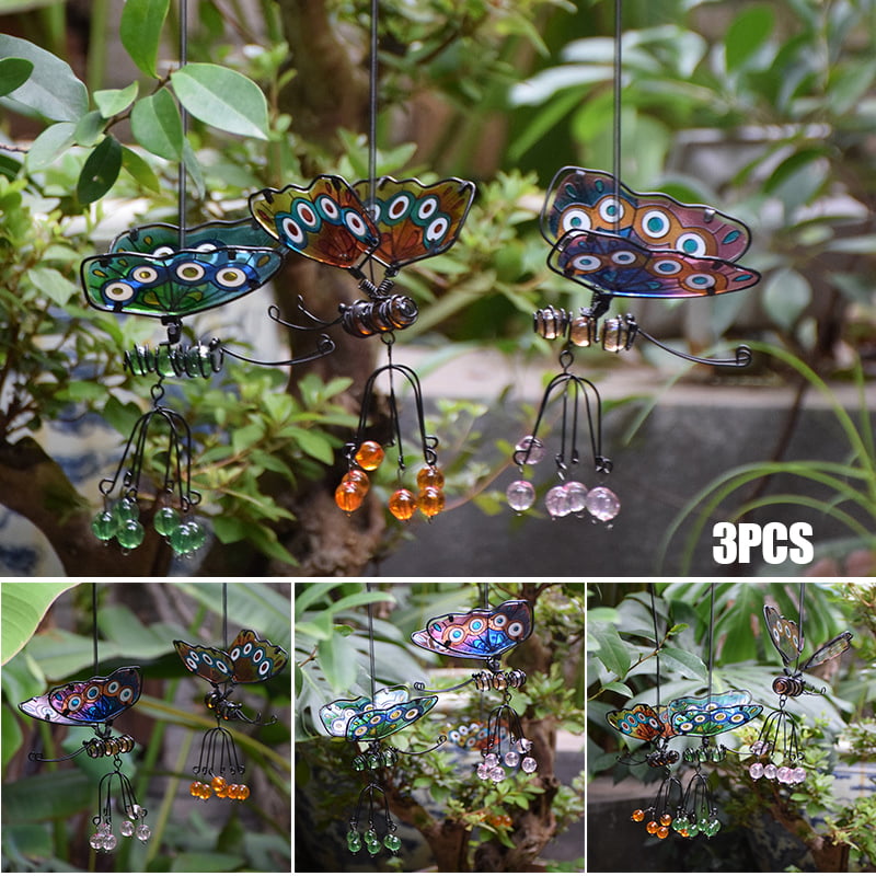 3D butterfly wings metal rustic fairy silhouette garden stake art decor 
