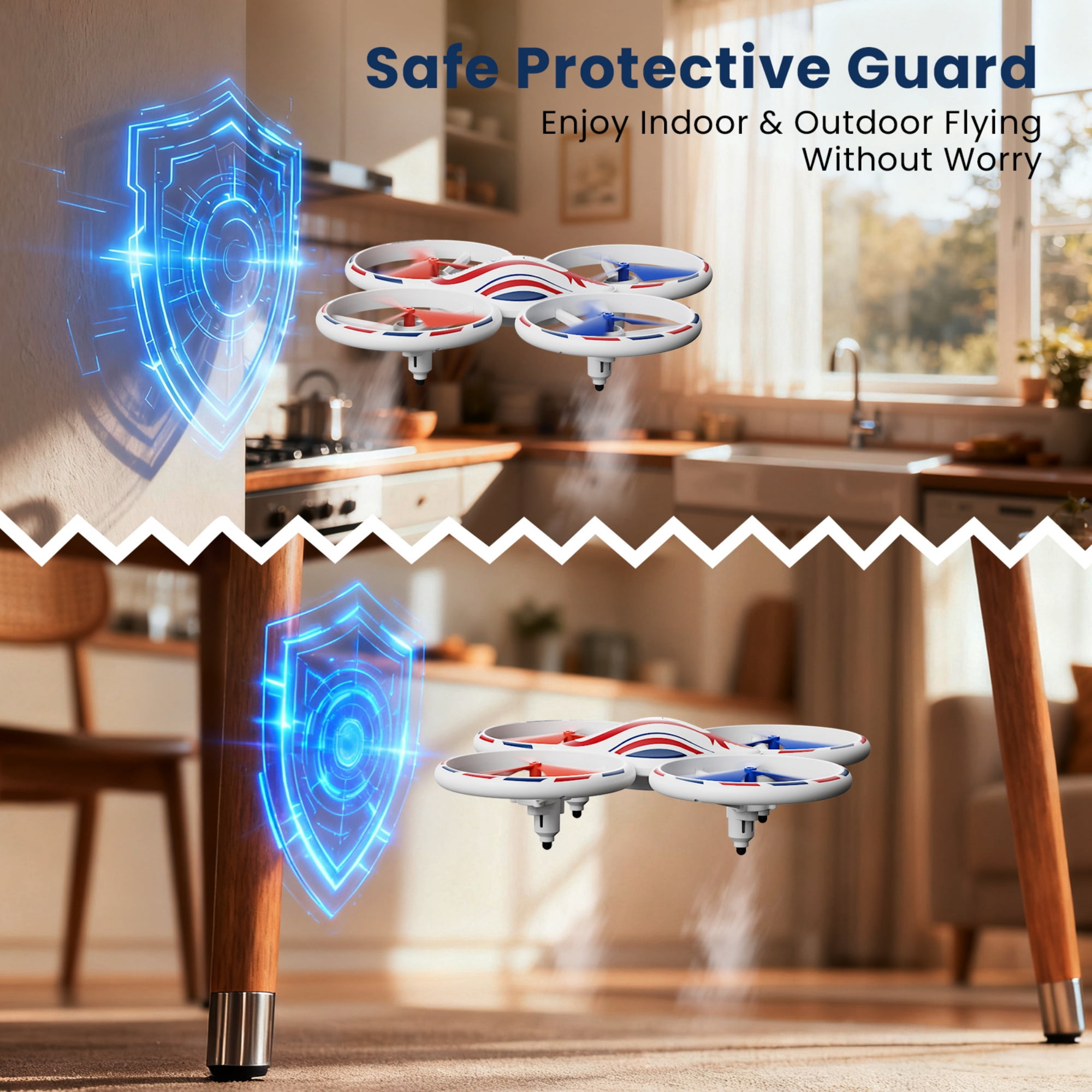 AUOSHI LED Stunt Drone with 360° Flips, Drift & 3 Speed Modes,Colorful Lights,Protective Guard,One-Key Takeoff/Landing/Return,Optical Flow Hover,2 Batteries,Fun Gift for Kids,Teens,Adults & Beginners