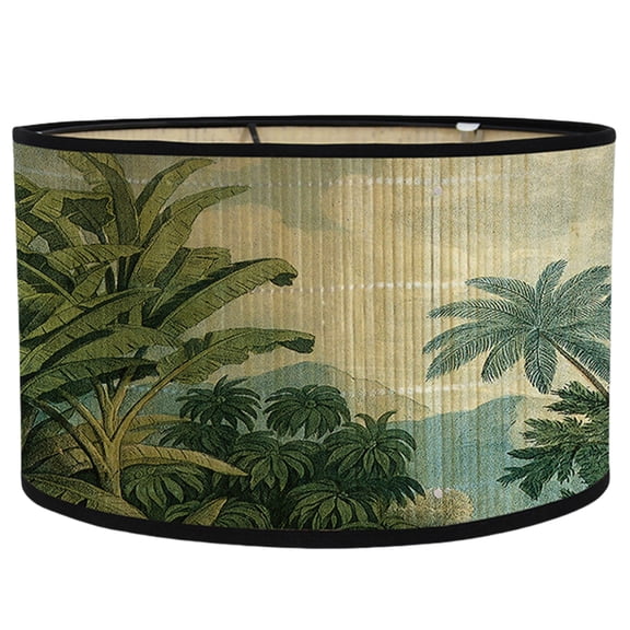 Vintage Drum Lampshade Printed Light Shade Decorative Lamp Covers Drum Print Lamp Shade for Table Floor Bedside Lamps