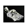 Sterling Silver Genuine Diamond Mini Jesus Pendant In White Gold Finish 0.55CT