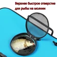 thumbnail image 4 of 40cm Blue Foldable EVA Fishing Bucket with Zipper Lid - Thickened Waterproof Live Fish Storage Container, Multifunctional Outdoor Gear for Fishing/Camping, Includes Oxygen Inlet & Side Pocket for Pump, 4 of 7