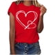 thumbnail image 2 of Xuyuer Valentine's Day women's lover printed t-shirt round neck short sleeve Shirt Women Alphabet ABC I Love You Printed T-Shirts Teacher Valentine Shirt Tees Tops, 2 of 7