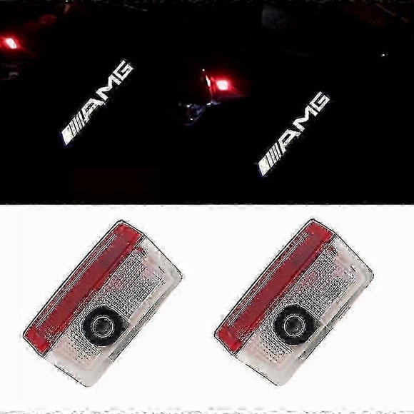 (2)For Mercedes Benz GLS GLC GLB GLA A B C E Class 2x Car Door LED Projector Lights with Logo Display