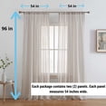 thumbnail image 4 of THD Zoey Faux Linen Textured Semi Sheer Window Rod Pocket Thick Curtains Drapery Panels, 2 Panels, 4 of 9