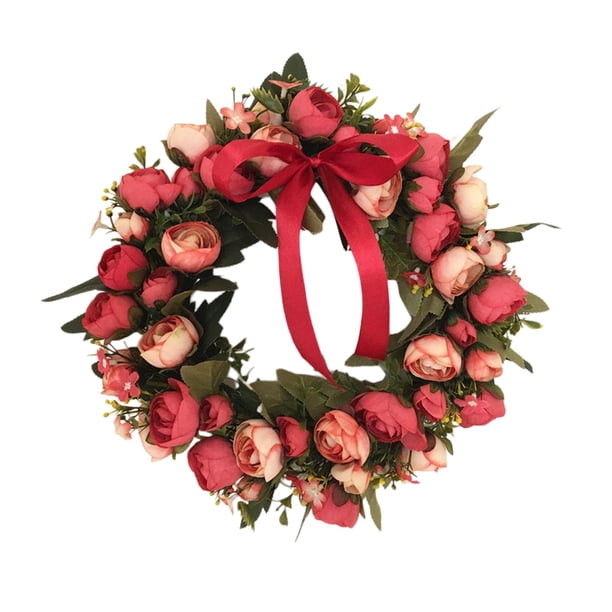 Guirnalda de puerta Guirnalda de la puerta Flor de la flor Guirnaldas 11.81 '' Boda Centro de mesa Colgante Flores artificiales Guirnaldas para vacaciones Porche Sala de Magideal Guirnalda de puerta