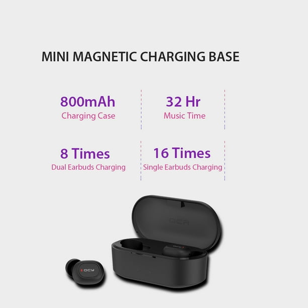Global Version QCY T2C TWS Bluetooth Wireless Earphones with Dual Microphone 800mAh Charging Box Stereo Bluetooth Headsets Sports Running Mini Earbuds