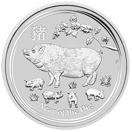 2019 Year of the Pig 1 oz Silver Coin - Perth Mint Lunar Series