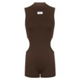 thumbnail image 4 of Aayomet Womens Jumpsuits Dressy Womens Solid Color Solid Color Half High Collar Sleeveless Hollow Out Waist Tight Slim ,Brown L, 4 of 5