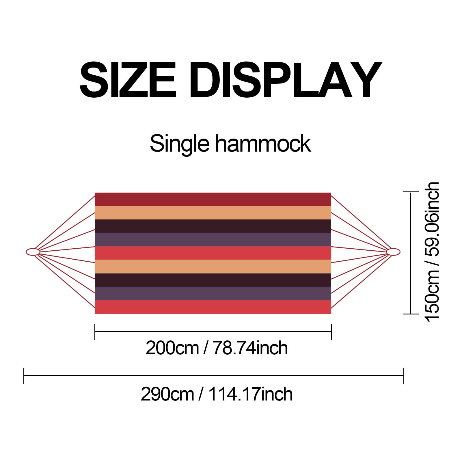 Double Hammock with Stand Sturdy 440lbs Capacity Hammock for Camping Outside Garden Outdoor Indoor Patio Backyard, Rainbow