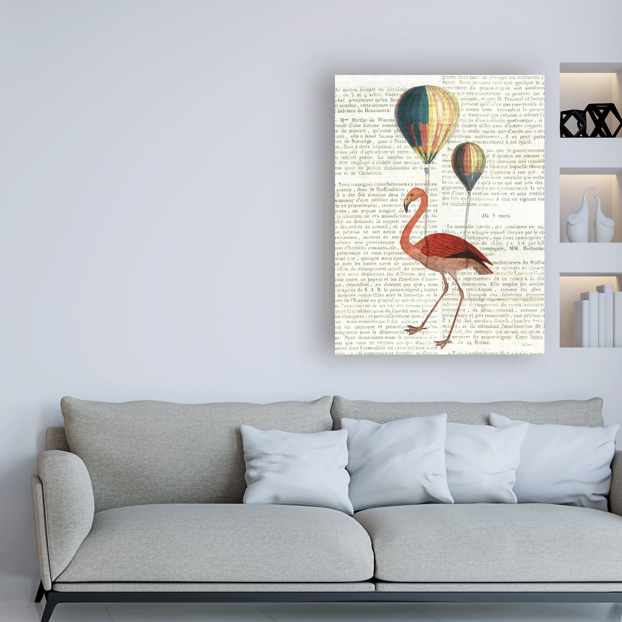 Trademark Fine Art 'Flying Flamingo' Canvas Art by Sue Schlabach