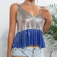 thumbnail image 4 of QHFBli Sexy Metallic Chain Top for Women - Sequin Rhinestone Backless Crop Outfit Sparkly EDM Party Club Night Tank Shirt, 4 of 8