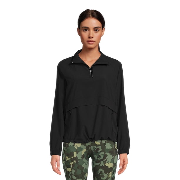 Avia Women's Pullover Mock Neck Quarter Zip Windbreaker Jacket