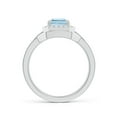 thumbnail image 2 of ANGARA Natural Emerald Cut 1.35 ct Aquamarine with Diamond Ring in 14K White Gold for Women (Size-8x6mm) | March Birthstone, Anniversary, Jewelry Gift for Women | Natural Aquamarine Ring, 2 of 9