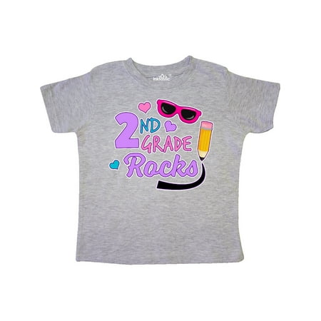 

Inktastic 2nd Grade Rocks with Sunglasses and Pencil Gift Toddler Toddler Girl T-Shirt