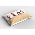 thumbnail image 2 of Ambesonne Christmas Pillow Sham 2 Pack, Wooden Fences Humor, 30"x20", Tan Red, 2 of 3