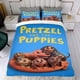 thumbnail image 4 of Pretzel y los Cachorros Conjunto de sábanas temático, trío de piezas, cómodo y amigable con la piel, diseño único, regalo de decoración para el hogar para familiares, amigos y fans,173cm *218cm, 4 of 6