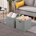 thumbnail image 4 of Collapsible Organization Basket Fabric Foldable Box with Handles, 13x13 Cube Storage Bins Set of 4, Thick and Heavy Duty Storage Baskets for Shelves Bedroom Livingroom,green, 4 of 12