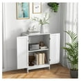 thumbnail image 4 of Bathroom Floor Cabinet - White Wooden Storage with Doors - 23.5 x 14 x 34 Inch - Living Room Entryway Organizer, 4 of 4
