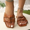 thumbnail image 1 of YOUYEDIAN Pantoufles pour Femmes d'Intérieur d'Été Chaussures d'Intérieur Tendance Sandales Confortables Sandales d'Extérieur (Brun), 1 of 5