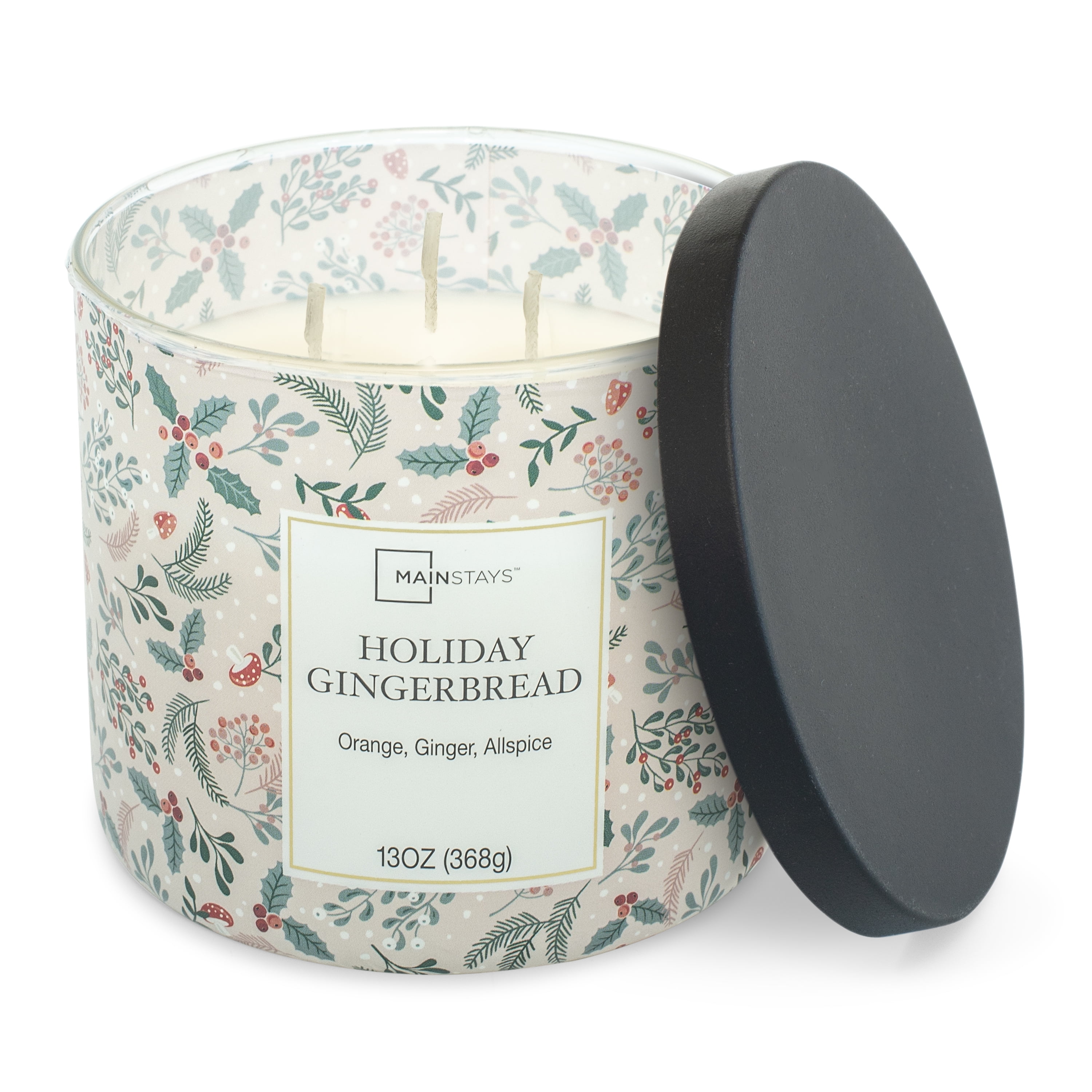 Mainstays Scented 3 Wick Wrap Candle, Holiday Gingerbread ,13 oz.