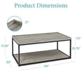 thumbnail image 7 of Best Choice Products 44in 2-Tier Rectangular Tray Top Coffee Table,  Accent Furniture w/ Metal Frame,  Shelf - Gray, 7 of 7