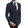 thumbnail image 3 of Men's Brown Skinny Fit Two-Piece Suit Jacket and Pants for Formal Business, 3 of 9