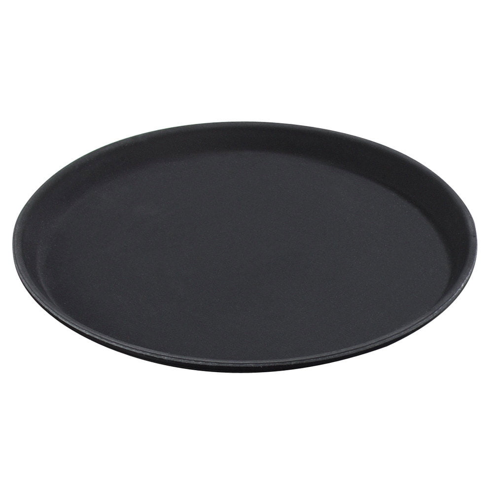 14 inch Round Tray Non Skid Black Polycarbonate