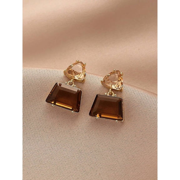 Light Tea Dark Brown Layered Stud Earrings: The Versatile King of Warm Color Accessories