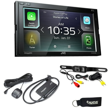 JVC KW-M740BT Compatible with CarPlay, Android Auto 2-DIN (No CD Drive) with back up camera and Sirius XM