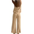 thumbnail image 4 of JMKQLZ Woman Fashion Solid Color Round Neck Short Sleeve Large Casual Knitted Tank Top Sets, 4 of 4