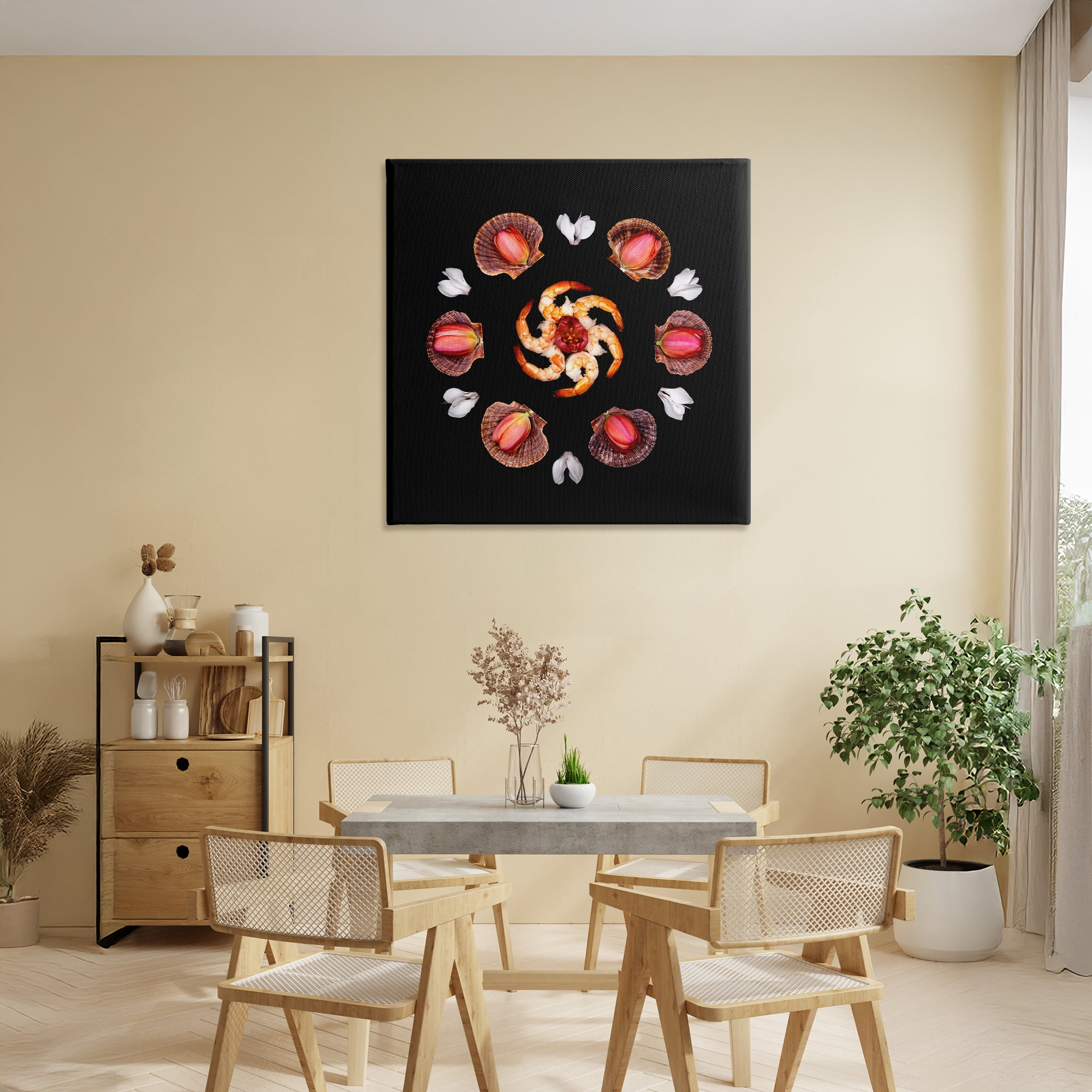 Stupell Industries Seashells & Tulips Symmetry Canvas Wall Art, design by Beth Adoette