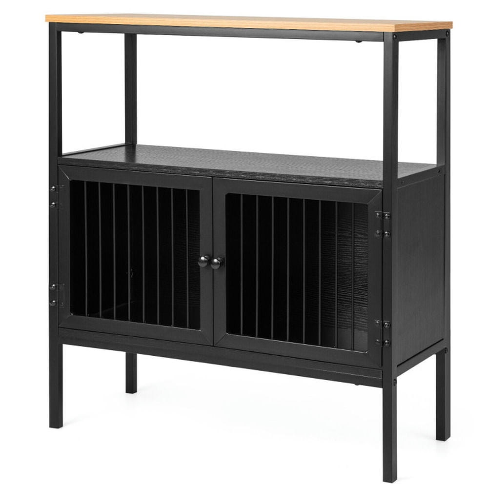 Finihen Kitchen Storage Cabinet, Buffet Sideboard, Kitchen Buffet Cabinet with 2 Doors and Open Shelf, for Dining Room, Kitchen, Living Room, Black Finihen Kitchen Storage Cabinet, Buffet Sideboard, Kitchen Buffet Cabinet with 2 Doors and Open Shelf, for Dining Room, Kitchen, Living Room, Black