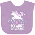 thumbnail image 3 of Inktastic My Aunt Loves Me Unicorn Girls Baby Bib, 3 of 4