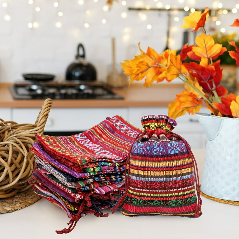 バッグ NEIGHBORHOOD MEXICAN DRAWSTRING BAG 20pcs Cotton Linen Drawstring Gift Bags, Mexican Fiesta Gift Bag