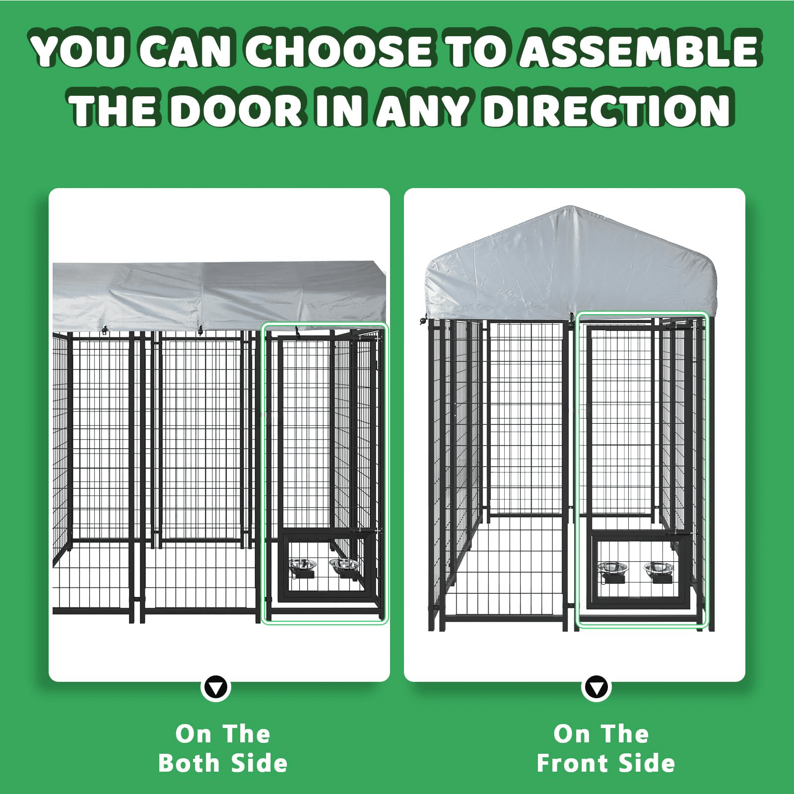 BOSSIN 8x4x6 FT Heavy Duty Large Dog Kennel Playpen Outdoor with Secure Lock