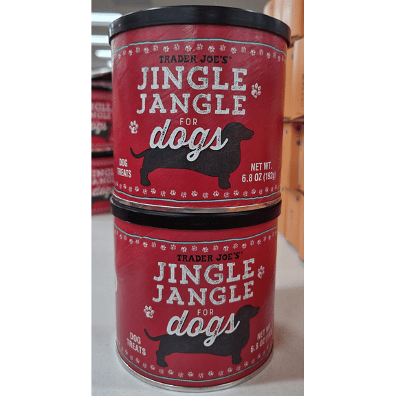 Trader Joe's Jingle Jangle for Dogs Treats 6.8oz 192g (2 Cans)